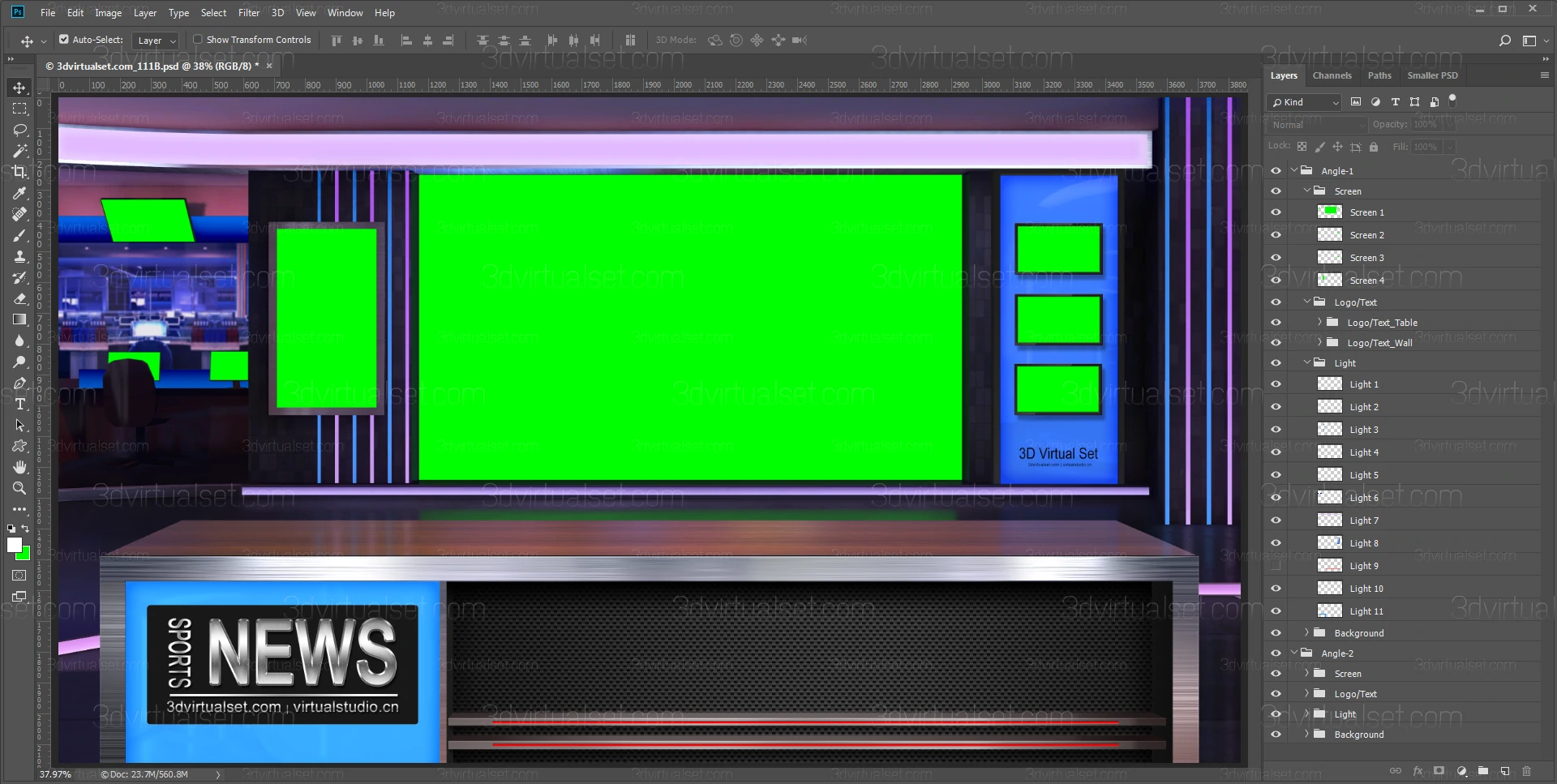Virtual Studio 111B for Photoshop Templates